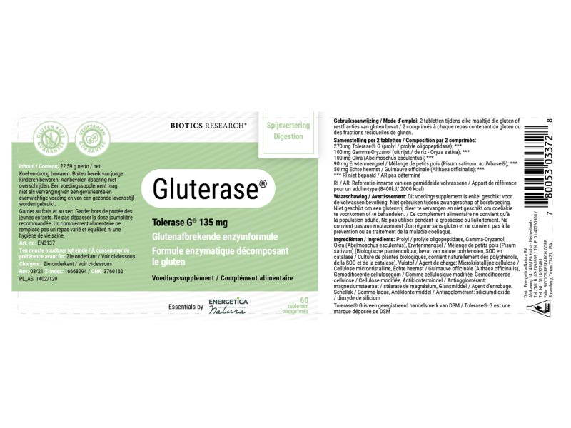 Etiket Biotics Gluterase