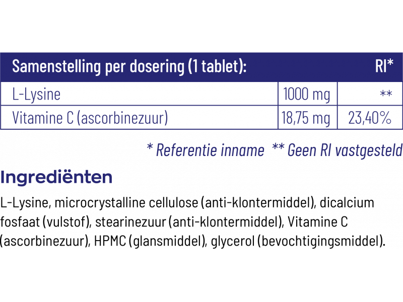 Etiket Vitakruid L-Lysine