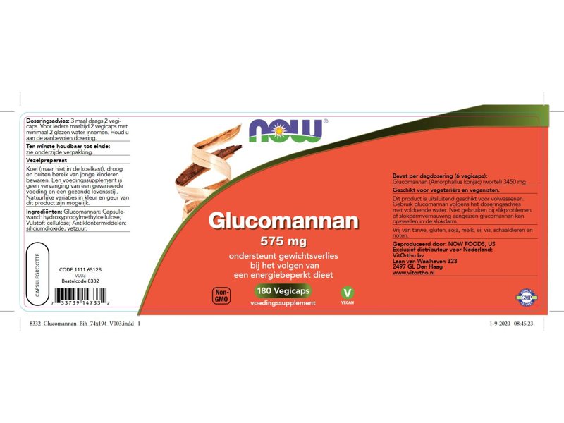 Etiket NOW Glucomannan