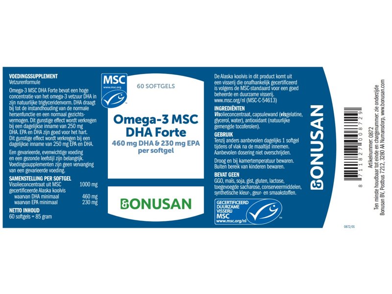 Etiket Omega 3 DHA Forte