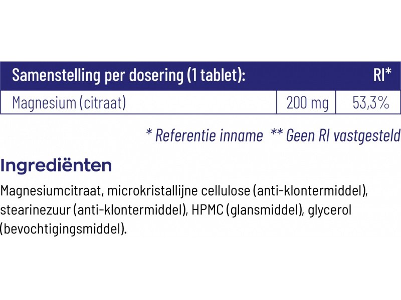 Etiket Magnesium 200 Citraat van Vitakruid