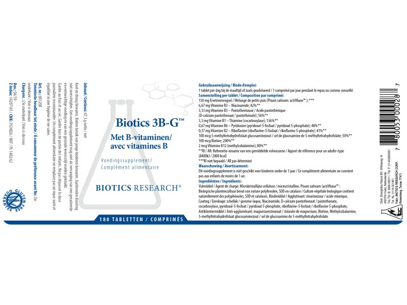 Etiket Biotics 3B-G Vitamine B