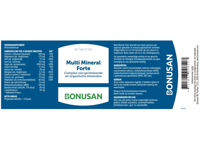 Etiket Multi Mineral Forte