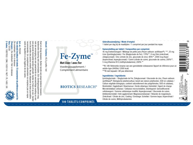 Etiket Biotics Fe-zyme
