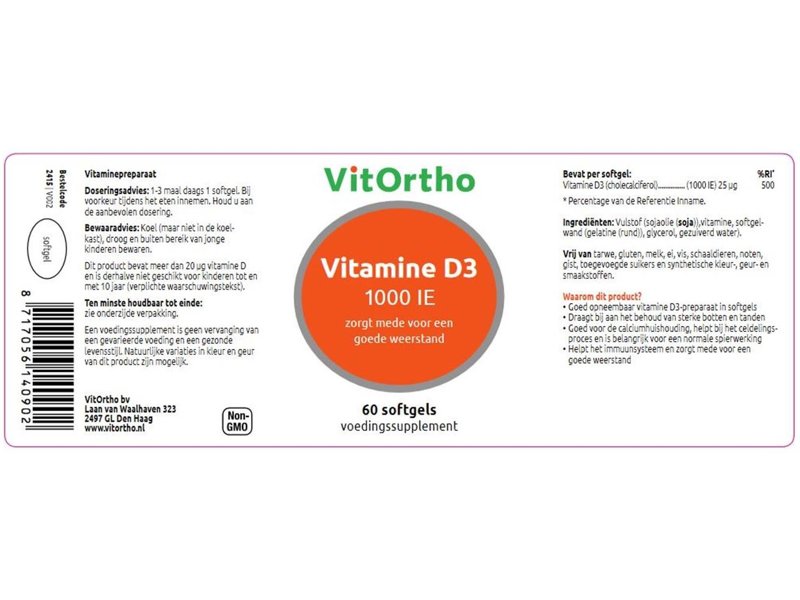 Etiket Vitamine D3 1000IE