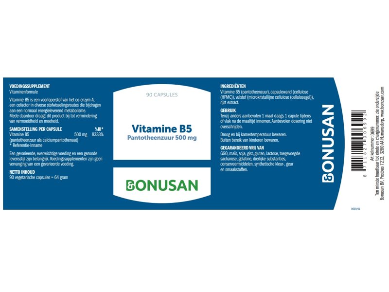 Etiket Bonusan Vitamine B5