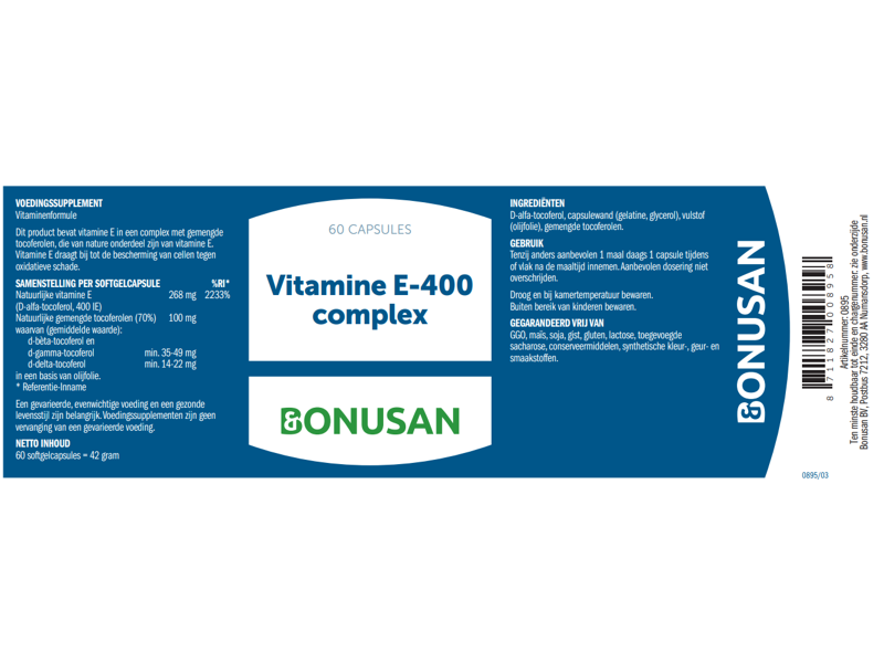 Etiket Bonusan Vitamine E 400 60