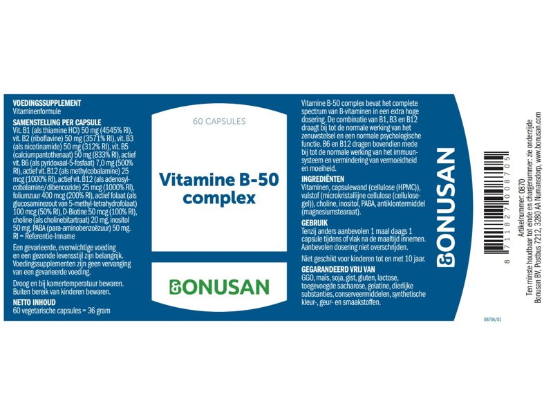 Etiket Bonusan Vitamine B-50 complex