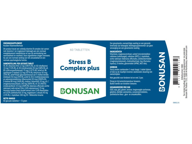 Etiket Bonusan Stress B Complex