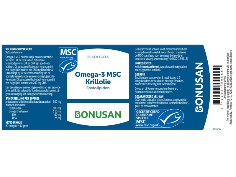 Etiket Omega-3 MSC Krillolie