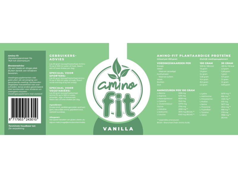 Etiket Amino-fit Vanille