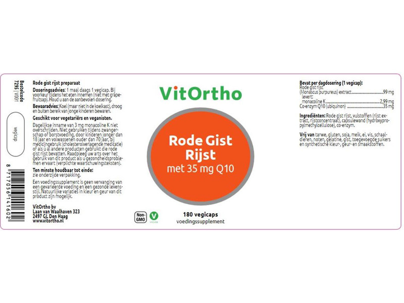 Etiket Vitortho Rode Gist Rijst