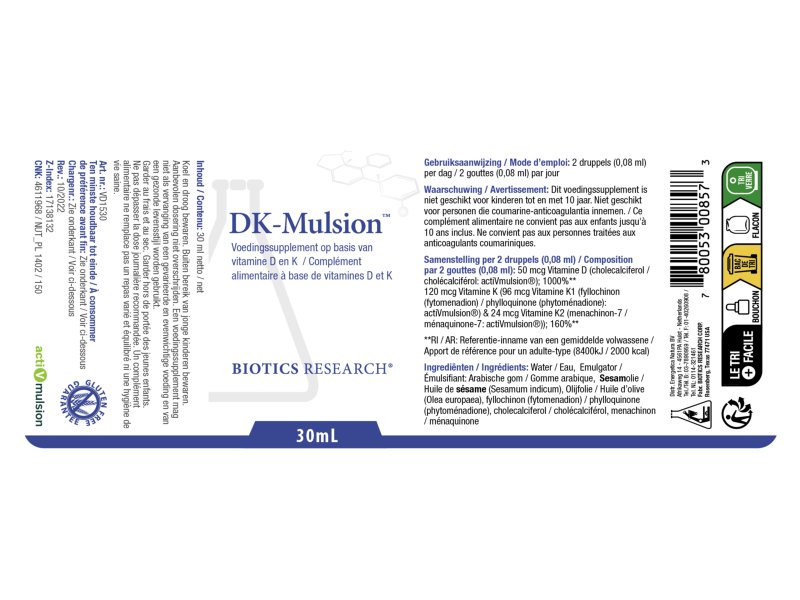 Biotics DK Mulsion Vitamine D en K