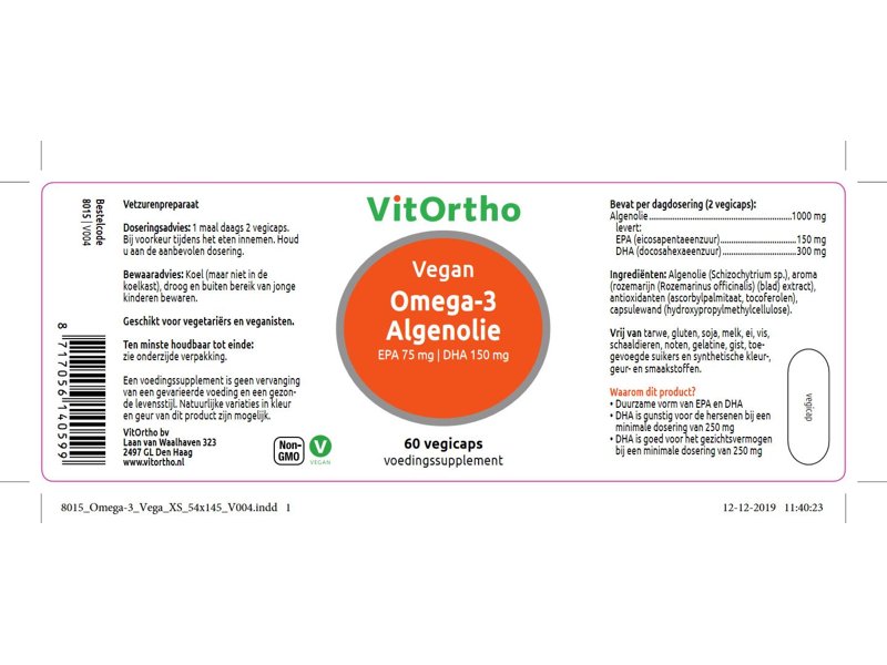 Etiket Vitortho Algenolie