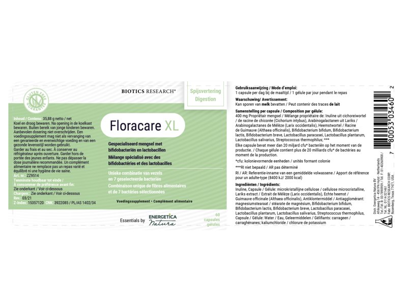 Etiket Biotics Floracare XL
